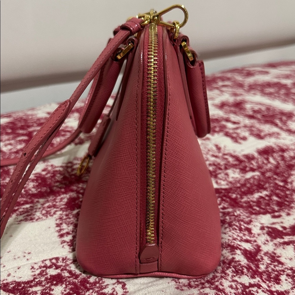 Prada Saffiano Leather Dome Satchel in Rose Pink - Picture 7 of 16